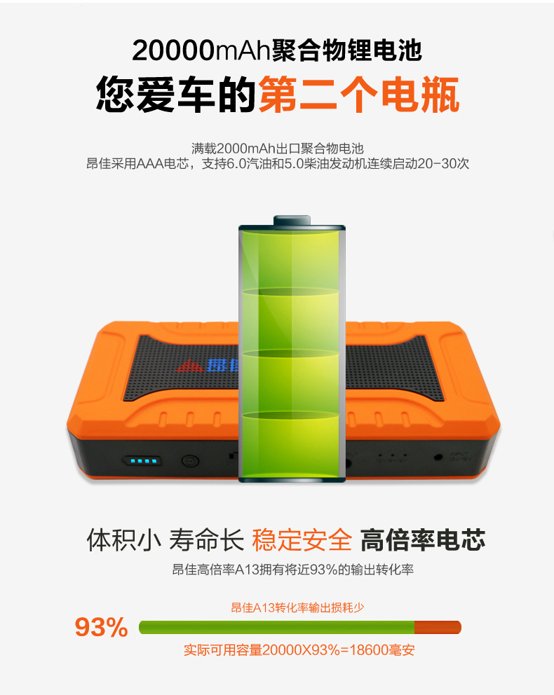 汽車應急啟動電源轉換率